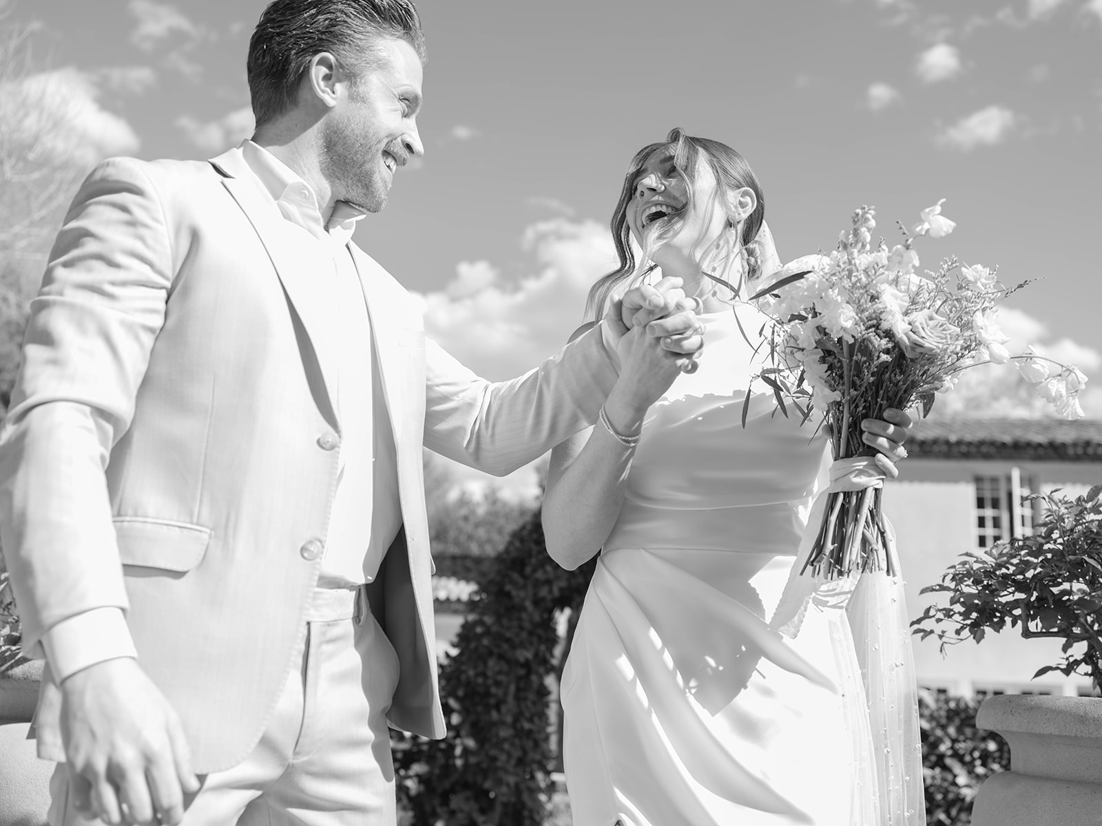 San Juan Capistrano wedding photography bride and groom smiling